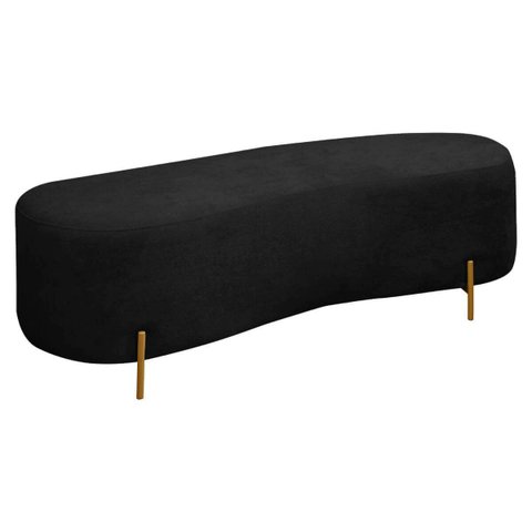 Puff Decorativo Banqueta Orgânico Feijão Curvo Maitê 138cm Bouclê Preto