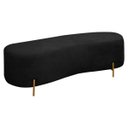 Ver imagem 1 de Puff Decorativo Banqueta Orgânico Feijão Curvo Maitê 138cm Bouclê Preto