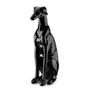 Ver imagem 1 de Escultura Decorativa Moderna Cachorro Galgo Gigante 115cm:preto Brilho