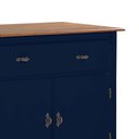 Ver imagem 3 de Balcão Buffet Aparador Florença 2 Portas 1 Gaveta Pés Luiz Xv - Laca Azul Bic/ Imbuia