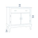 Ver imagem 4 de Balcão Buffet Aparador Florença 2 Portas 1 Gaveta Pés Luiz Xv - Laca Azul Bic/ Imbuia