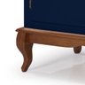 Balcão Buffet Aparador Florença 2 Portas 1 Gaveta Pés Luiz Xv - Laca Azul Bic/ Imbuia - 2