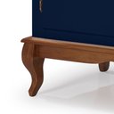 Ver imagem 2 de Balcão Buffet Aparador Florença 2 Portas 1 Gaveta Pés Luiz Xv - Laca Azul Bic/ Imbuia