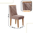 Ver imagem 3 de Mesa Jantar Diane 120cm Tampo Mdf e Vidro 4 Cadeiras Isadora Moderna Linho Capuccino Off White