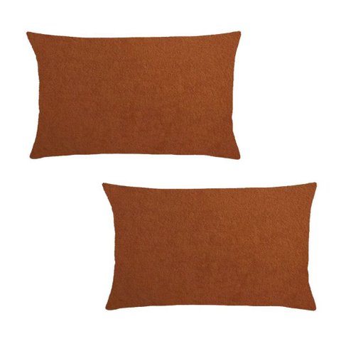 Kit 2 Capas Almofada Baguete Bouclé 50x30 – Zíper Invisível, Texturizado