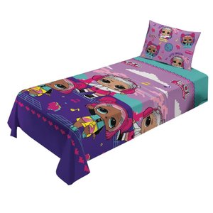 Jogo de Cama Infantil Lepper Lol Solteiro 2 Peças Microfibra Roxo