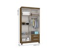 Ver imagem 3 de Guarda-Roupa Solteiro Modena 4 Portas Malbec - Incorplac