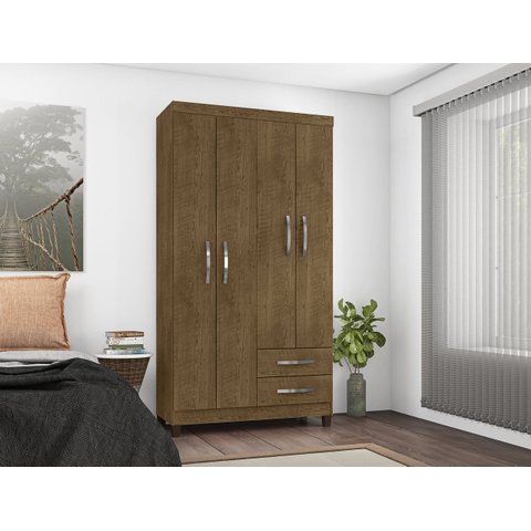 Guarda-Roupa Solteiro Modena 4 Portas Malbec - Incorplac