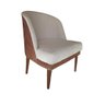 Poltrona Sophia + Puff Courissimo Nozes/linho Bege Dominic Decor - 3