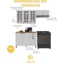 Ver imagem 5 de Armário de Cozinha Modulada Compacta Fidelitá Nara 100% MDF 3 Peças 200cm 8 Portas 2 Gavetas com