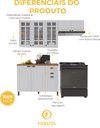 Ver imagem 5 de Armário de Cozinha Modulada Compacta Fidelitá Nara 100% MDF 3 Peças 200cm 8 Portas 2 Gavetas com