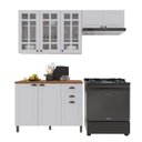 Ver imagem 2 de Armário de Cozinha Modulada Compacta Fidelitá Nara 100% MDF 3 Peças 200cm 8 Portas 2 Gavetas com