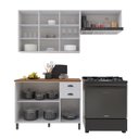 Ver imagem 3 de Armário de Cozinha Modulada Compacta Fidelitá Nara 100% MDF 3 Peças 200cm 8 Portas 2 Gavetas com