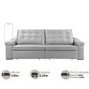 Ver imagem 3 de Sofá Retrátil Reclinável Houston 2,2m Csr Studio Veludo Prata