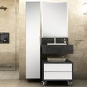 Ver imagem 1 de Conjunto para Banheiro com Espelho, Gaveteiro, Armário Vertical, Bancada e Nicho de Embutir Bumi