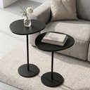 Ver imagem 6 de Conjunto de Mesa Lateral Vitta Design Orgânico Apoio MDF e Pé de Aço Preto - Lh Móveis
