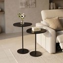 Ver imagem 5 de Conjunto de Mesa Lateral Vitta Design Orgânico Apoio MDF e Pé de Aço Preto - Lh Móveis