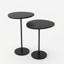Ver imagem 4 de Conjunto de Mesa Lateral Vitta Design Orgânico Apoio MDF e Pé de Aço Preto - Lh Móveis