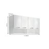 Armário Balcão Branco Aéreo 4 Portas Multiuso Lavanderia ClickForte Armário Multiuso - 3