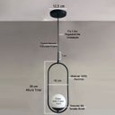 Ver imagem 3 de Pendente Lustre de Teto Preto Jabuticaba em Alumínio com Globo 12cm para Sala, Quarto, Cozinha, Casa