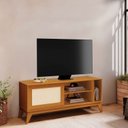 Ver imagem 1 de Rack para TV até 50 Polegadas 100% MDF 136cm Acabamento em Tela Rathan Cayman