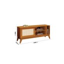 Ver imagem 3 de Rack para TV até 55 Polegadas 100% MDF 136cm Acabamento em Tela Rathan Cayman Marrom Cedro