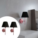 Ver imagem 1 de Kit 2 Arandelas de Parede Clássica com Interruptor e Cúpula Preto Ref 19 Decoração Casa Sala Quarto
