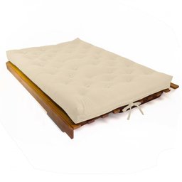 Sofá Cama Futon L Sarja Bege em Madeira Nobre Maciça - 3