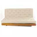 Ver imagem 2 de Sofá Cama Futon L Sarja Bege em Madeira Nobre Maciça