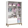 Quarto de Bebê 3 Portas New Classic Branco com Pés Madeira e Colchão Gazin – Reller - 7