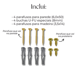Kit 2 Suportes de Prateleira Aço Reforçado Design Moderno Alta Resistência Casa Escritório - 2