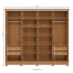 Roupeiro Kappesberg 4 Portas Correr 4 Gavetas Cb01n565 - 10