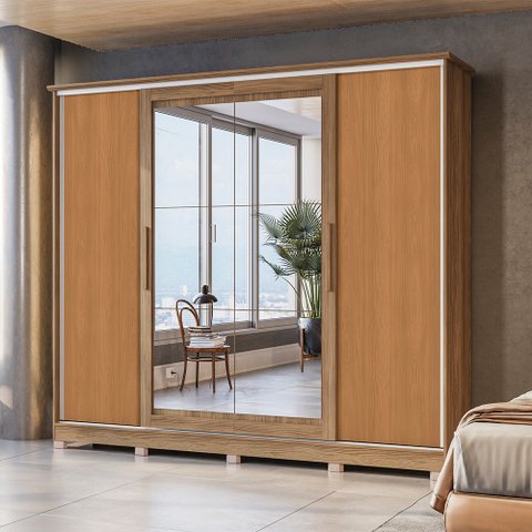 Roupeiro Kappesberg 4 Portas Correr 4 Gavetas Cb01n565