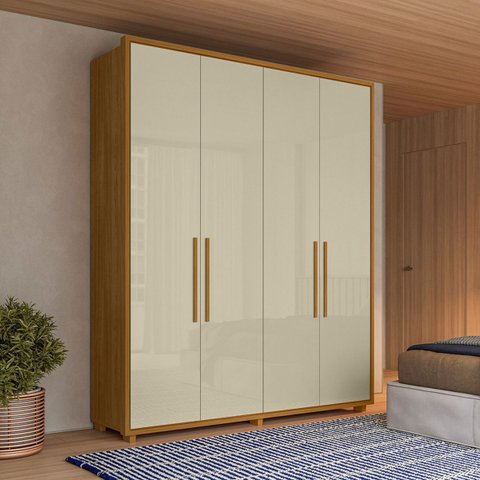 Guarda Roupas 100% Mdf 4 Portas 187cm Greco 181 Espazzo Madetec