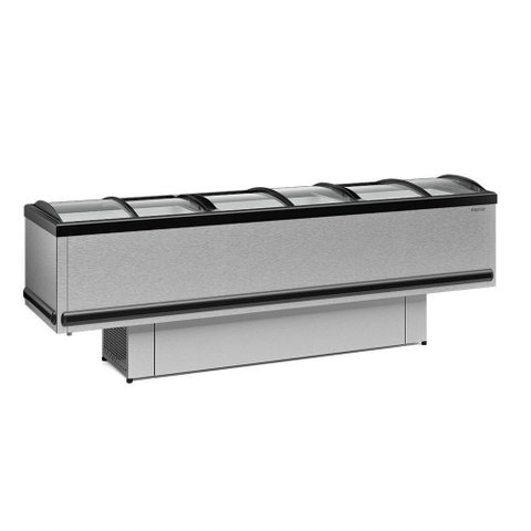 Ilha Vidro Curvo Gesv290cti Gelopar Ilha para Congelados 2,89m Vidro Curvo Tipo Inox 220v