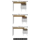Ver imagem 7 de Mesa Escrivaninha Industrial 2 Gavetas Lux A06 Olmo/branco - Mpozenato