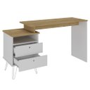 Ver imagem 5 de Mesa Escrivaninha Industrial 2 Gavetas Lux A06 Olmo/branco - Mpozenato