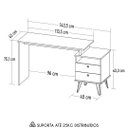 Ver imagem 4 de Mesa Escrivaninha Industrial 2 Gavetas Lux A06 Olmo/branco - Mpozenato