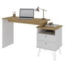 Ver imagem 1 de Mesa Escrivaninha Industrial 2 Gavetas Lux A06 Olmo/branco - Mpozenato