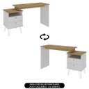 Ver imagem 6 de Mesa Escrivaninha Industrial 2 Gavetas Lux A06 Olmo/branco - Mpozenato