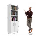 Ver imagem 2 de Estante para Livros 2 Portas e 04 Prateleiras - Branco Branco