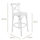 Ver imagem 5 de Banqueta Alta com Encosto Madeira Maciça Tauari Branco Gamma