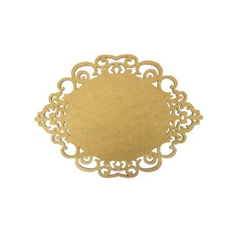 Kit com 3 Molduras em Mdf Oval Lisa Portuguesa Tamanho:40x29cm Cod:kitplm007