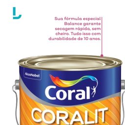 Tinta Esmalte Sintetico Acetinado Balance Zero Odor Coralit Branco 900ml - Coral - 5