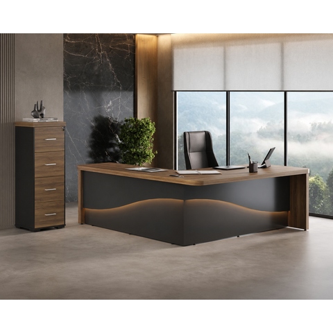 Conjunto Escritório Artany: Mesa e Arquivo 4 Gavetas