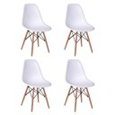 Ver imagem 4 de Conjunto De Mesa De Jantar Redonda 90Cm Tampo De Vidro Com 4 Cadeiras Brancas - Cor: Branco