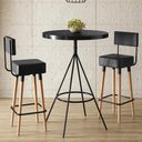 Ver imagem 2 de Conjunto Mesa Bistrô Viena e 2 Banquetas Barcelona Preto - Salaone