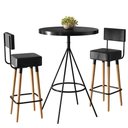 Ver imagem 1 de Conjunto Mesa Bistrô Viena e 2 Banquetas Barcelona Preto - Salaone