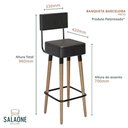 Ver imagem 4 de Conjunto Mesa Bistrô Viena e 2 Banquetas Barcelona Preto - Salaone