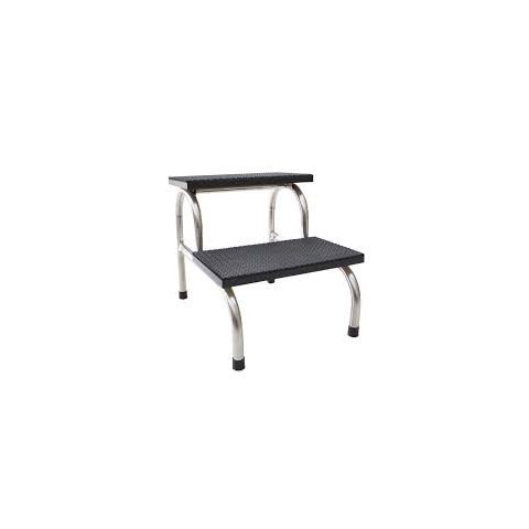 KIT 6 Escadas Clínica Tubo 3/4 de 2 Degraus Inox Piso MDF Com Antiderrapante Medcombo ESCADA CLÍNICA